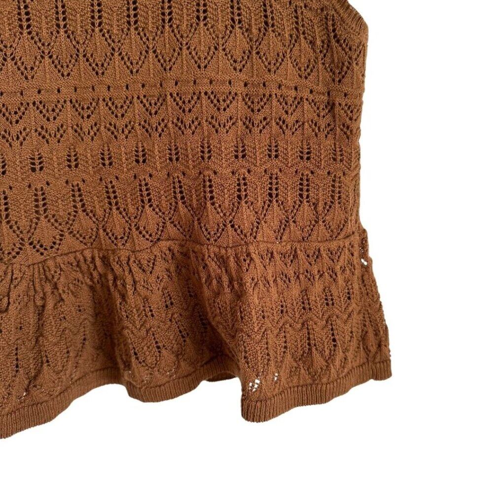 House of Harlow Knitted Peplum Top Brown XS - Picture 10 of 10